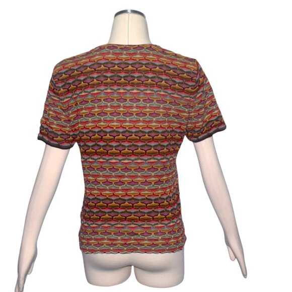 Peruvian Connection Sweater Knit Short Sleeve Top Pima Cotton L - Picture 5 of 8